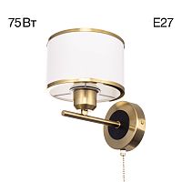 Бра с выключателем Alton CL421413 Citilux белый 1 лампа, основание бронзовое в стиле современный классический 